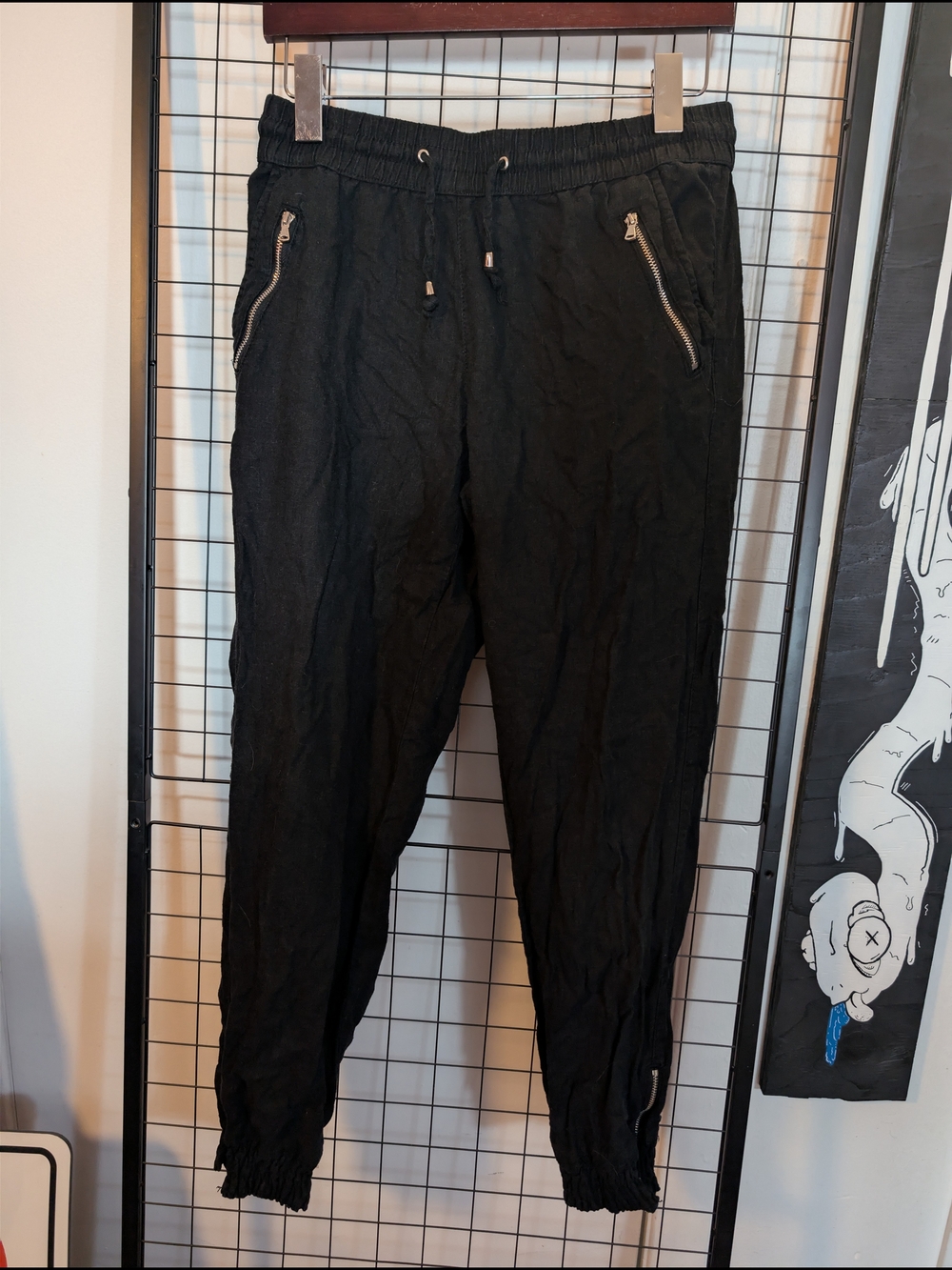 Dynamite Black Women's Jogger Sweatpants with Zip Pockets